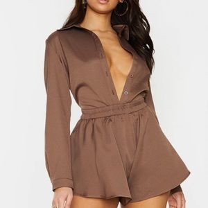 Pretty Little Thing long sleeve shirt & shorts